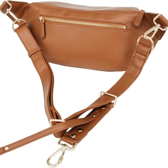 Stylish Vegan Leather Camera Sling Bag - Hands-Free & Compact Design, Brown - Picture 7 of 8
